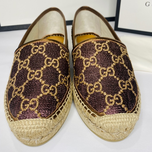 🎄Host Pick🎄Gucci Women’s GG Espadrilles SIZE 39.5 AUTHENTIC NWB Model 619960 - Picture 4 of 12
